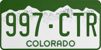 CO license plate 997CTR