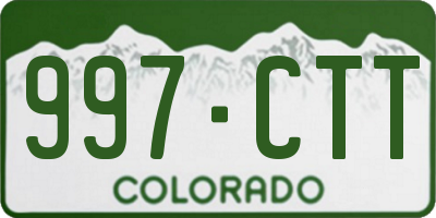 CO license plate 997CTT
