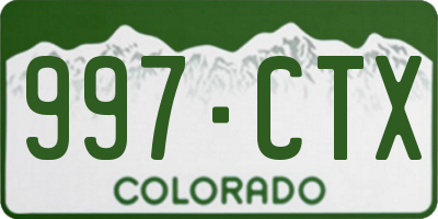 CO license plate 997CTX