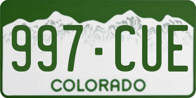 CO license plate 997CUE