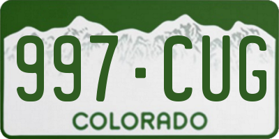CO license plate 997CUG
