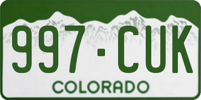 CO license plate 997CUK