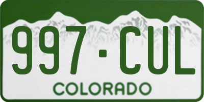 CO license plate 997CUL