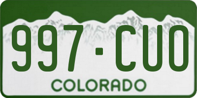 CO license plate 997CUO