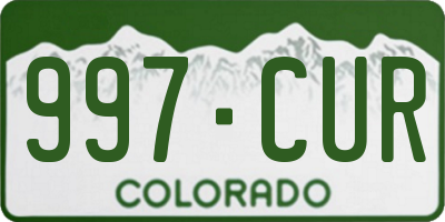 CO license plate 997CUR