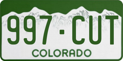 CO license plate 997CUT