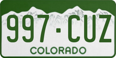 CO license plate 997CUZ