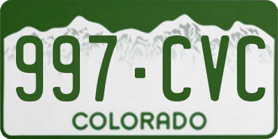 CO license plate 997CVC