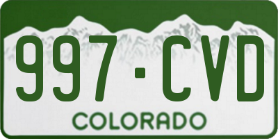 CO license plate 997CVD