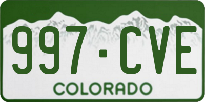 CO license plate 997CVE