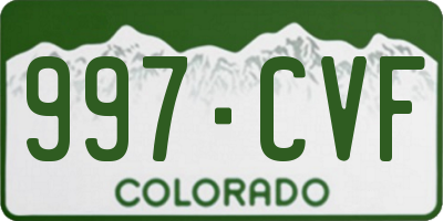 CO license plate 997CVF