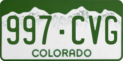 CO license plate 997CVG