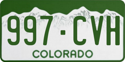 CO license plate 997CVH