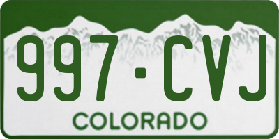 CO license plate 997CVJ