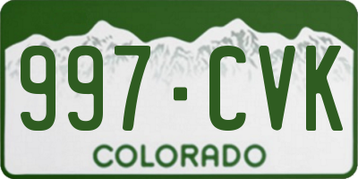CO license plate 997CVK