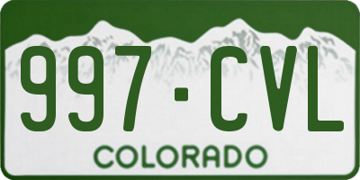 CO license plate 997CVL