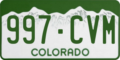 CO license plate 997CVM