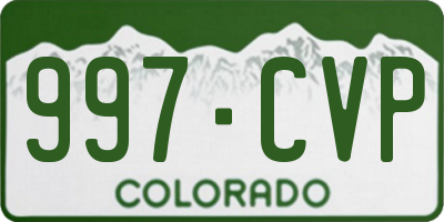 CO license plate 997CVP