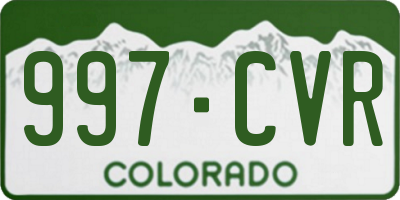 CO license plate 997CVR
