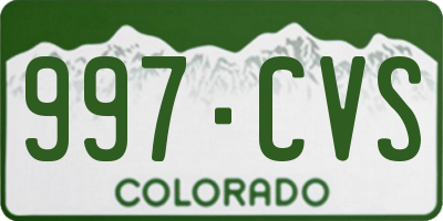 CO license plate 997CVS