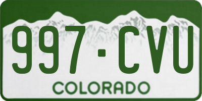 CO license plate 997CVU