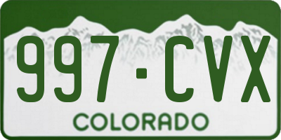 CO license plate 997CVX