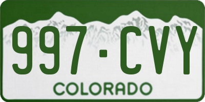 CO license plate 997CVY