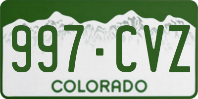 CO license plate 997CVZ