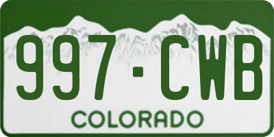 CO license plate 997CWB
