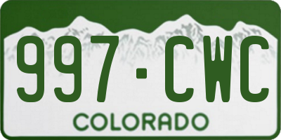 CO license plate 997CWC