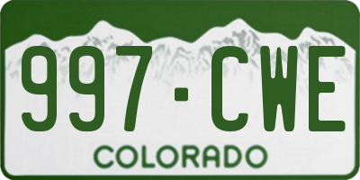 CO license plate 997CWE