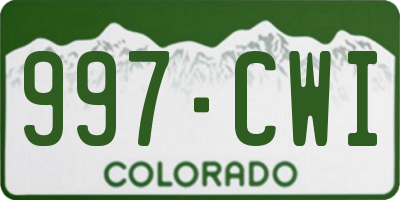 CO license plate 997CWI