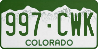 CO license plate 997CWK