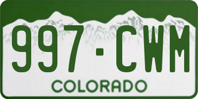 CO license plate 997CWM