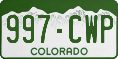 CO license plate 997CWP