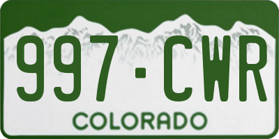 CO license plate 997CWR