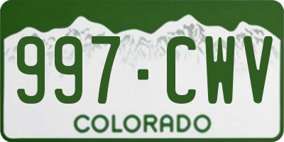 CO license plate 997CWV