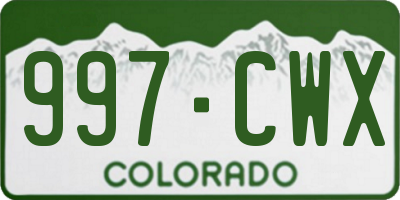 CO license plate 997CWX