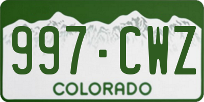 CO license plate 997CWZ