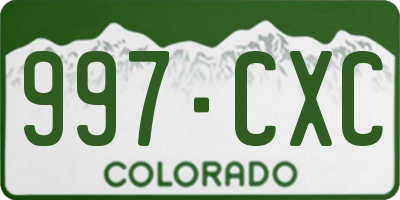 CO license plate 997CXC