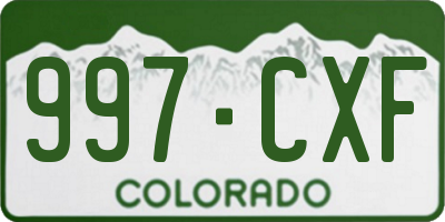 CO license plate 997CXF