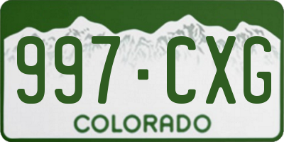 CO license plate 997CXG