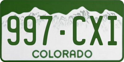 CO license plate 997CXI