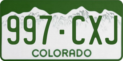CO license plate 997CXJ
