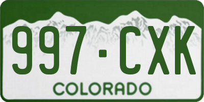 CO license plate 997CXK