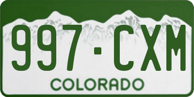 CO license plate 997CXM