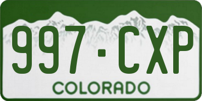 CO license plate 997CXP