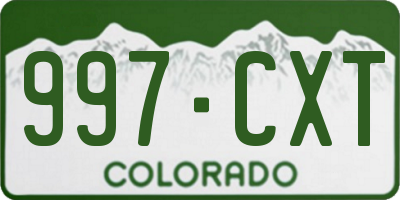 CO license plate 997CXT