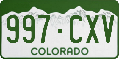 CO license plate 997CXV