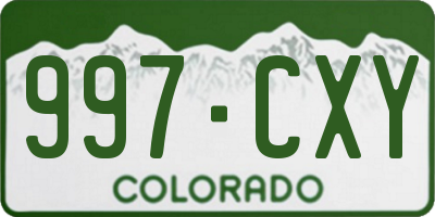 CO license plate 997CXY